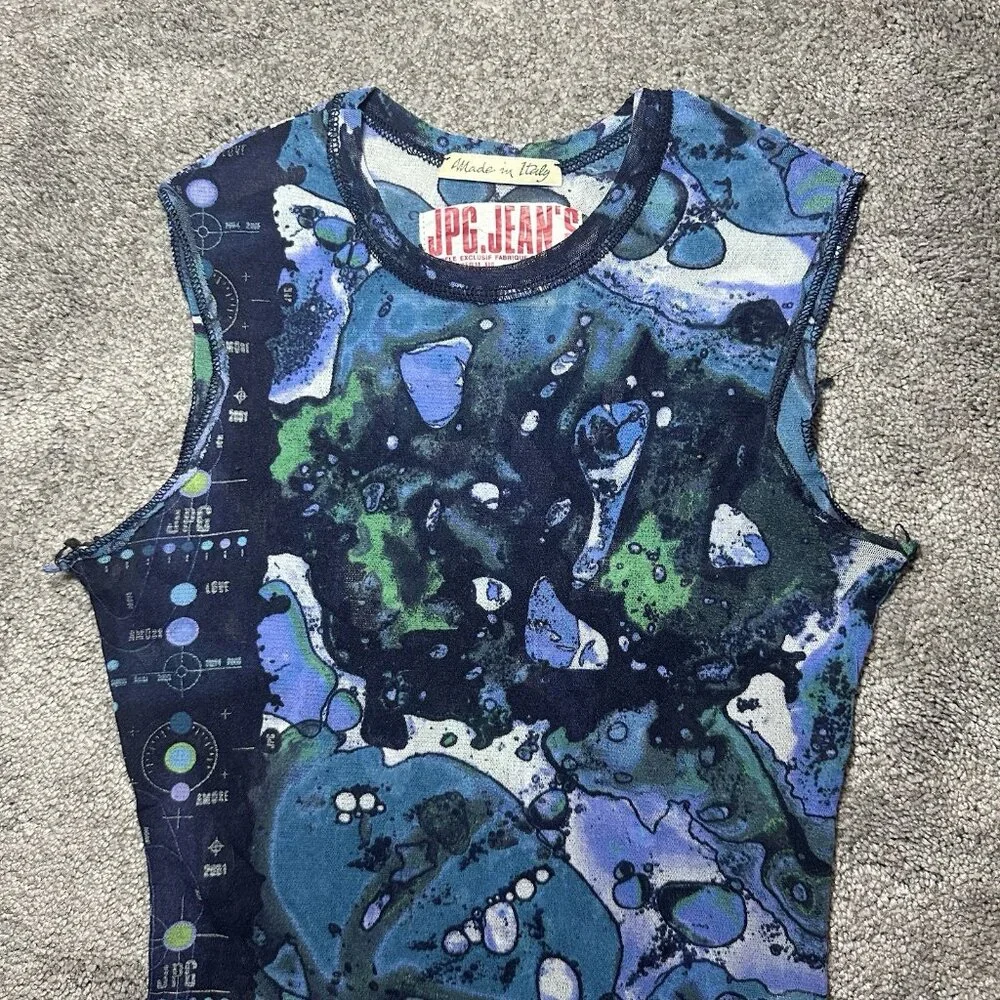 Vintage JPG Jean Paul Gaultier Mesh Bacteria SS 2001 Top Womens M Medium Tank - Picture 8 of 15